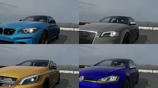 BMW M2 Competition vs Mercedes-AMG A45S vs Audi RS3 '20 vs VW Golf R360S - Drag battle - FM7
