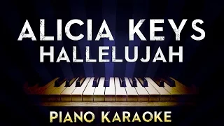 Alicia Keys - Hallelujah | Lower Key Piano Instrumental Karaoke Instrumental Lyrics Cover Sing