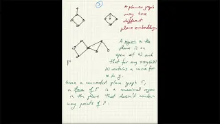 39 Combinatorics Intro: Planar graphs, Dual graph, Euler's Formula v-e+f=2, 5 Color Theorem