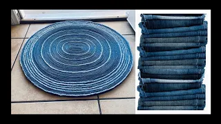 DIY: No-Sew Denim Doormat made out of Old Jeans {MadeByFate} #590