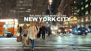 NEW YORK CITY - Manhattan Winter Season, Lexington Avenue, 42nd Street & 8th Avenue, Travel, USA, 4K