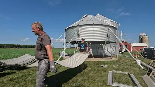 Dismantling a 21' grain bin for a Gazebo