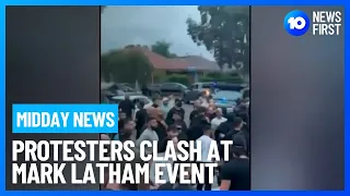 Midday News | LGBTQIA+ And Christian Protesters Clash At Mark Latham Event | 10 News First