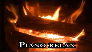 Superbe feu de cheminée, Soirée romantique-piano, musique zen, relaxation, easy listening(F. Amathy)
