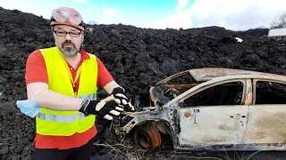 Burned out Vehicle in Lava Flow, La Palma, Oct 26th