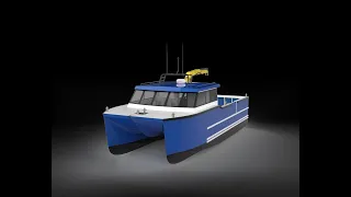 Australia design 12m catamaran salmon fish farming work boat