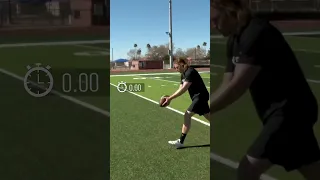 NFL Punter Ryan Stonehouse shows off his hang time ability