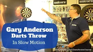 Gary Anderson darts throw in slow motion