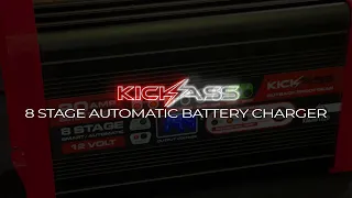 KickAss 12V 12 and 20 amp battery chargers for deep cycle dual battery systems AGM Gel Wet Calcium.