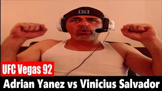 UFC Vegas 92: Adrian Yanez vs Vinicius Salvador REACTION