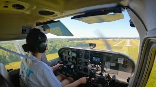 Sunoor Hundal's first airplane solo at Sporty's Academy