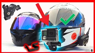 INSTALAR GOPRO en CASCO de MOTO 🔥 como pegar soporte adhesivo MENTON 👌