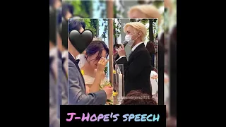 J-Hope's heartwarming speech at his sister's wedding (JIWOO) [english translation]