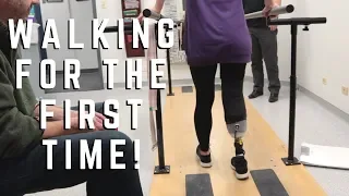 MY FIRST AMPUTEE STEPS! OMG Can't Believe It!   [CC]