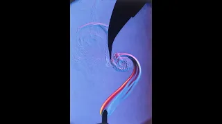 Visualizing vortex shedding off a fan blade using schlieren imaging