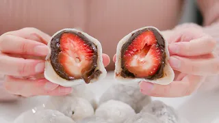 Strawberry Chocolate Daifuku Mochi🍓🍫