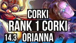 CORKI vs ORI (MID) | Rank 1 Corki, Rank 9, 6 solo kills | JP Challenger | 14.3