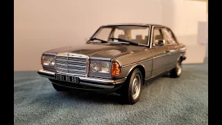 Mercedes Benz  200 Sedan  ( W123 ) in grey color from Norev diecast 1:18  Unboxing.