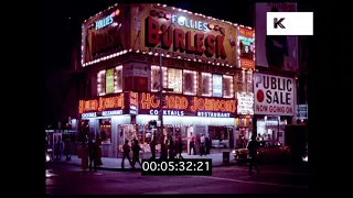 1970s Times Square at Night, Broadway, Gritty New York, HD from 35mm