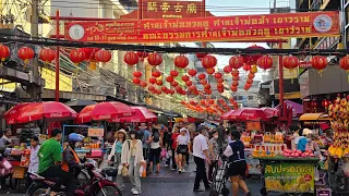 Chinese New Year 2024 🐲🧧 Vibrant Chinese Food Market in Bangkok, Thailand 🇹🇭 4K