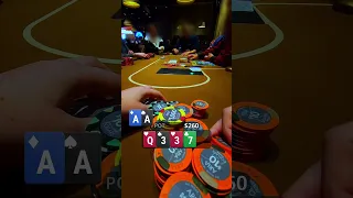Pocket ACES🚀FULL HOUSE❓❗🔥Will he call?🤔Poker is sick #shorts #poker