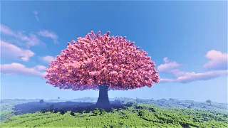 I bulid a cherry tree with 450,000 blocks in minecraft
