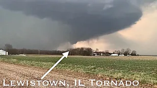 4-4-23 Amazing Supercell in Illinois | Table Grove & Lewistown, IL Tornadoes