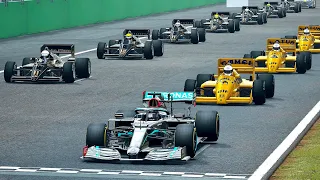 Mercedes F1 2020 vs Lotus F1 1985/87 at Silverstone