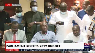 Parliament rejects 2022 Budget - Joy News Prime (26-11-21)