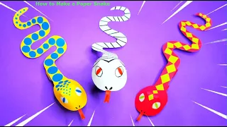 Легкие поделки из бумаги для детей Змея / Paper Snake Crafts How to Make a Paper Snake