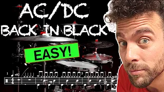 AC/DC - Back in Black - Drum Cover (with scrolling Drum sheet)