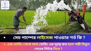 বোরিং বা সেচ পাম্পের লাইসেন্স পেতে কি কি শর্ত পূরণ করতে হয় ? Irrigation License । Electricity Crisis