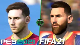 FIFA 21 vs PES 2021 - FC Barcelona Player Faces Comparison