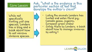 Analyze an author's use of evidence to develop a claim