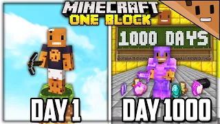 I Survived 1000 Days in ONE BLOCK Minecraft... Here's What Happened