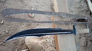 proses full pembuatan pedang SPARTAN 300kw ali ss/making swords with simple tools