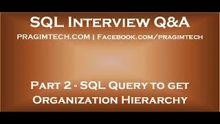 Part 2   SQL query to get organization hierarchy