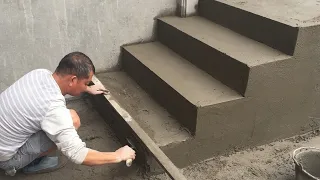 Building Porch Step - Rendering Sand and Cement For Brick Steps
