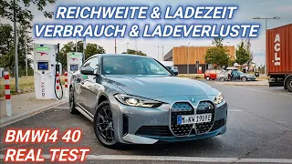 BMW i4 40 Härtetest! Reichweite Ladezeit 10-80% und Ladeverluste!  #bmw #bmwi4 #elektroauto