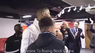 ANTHONY JOSHUA, EDDIE HEARN & TEAM AJ CELEBRATE AFTER BEATING JOSEPH PARKER TO CLAIM THE WBO BELT!