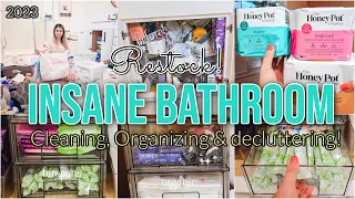 INSANE ✨BATHROOM CLEAN & ORGANIZE! CLEANING + ORGANIZING MOTIVATION 2023 | CLEAN WITH ME😍