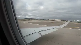 American Airlines CRJ900 takeoff on runway 21R at DTW Detroit International Airport 4/18/24 5k60fps