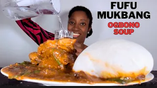 Asmr Mukbang cassava Fufu & Ogbono soup, chicken thigh |African food eating show, asmr eating sounds
