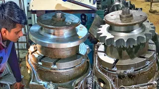 Skillful Young Guy Making in Heavy Duty Sprocket Gear from old Ships High Strength Sheets|