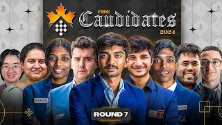 Candidates 2024 | Round 7 | Prag, Guki, VD, Humpy, Vaishali | Live Commentary: Sagar, Amruta