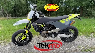 New exhaust for my 701 ! FMF factory 4.1 - Tekmo powerbomb titanium | 4K