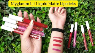 New Myglamm Lit Liquid Matte Lipsticks Reviews Swatches Ship CU46 Draking High Femme