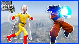 GTA 5 -Saitama vs Goku SUPERHERO BATTLE