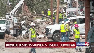 Tornado destroys Sulphur's historic downtown