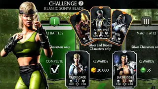 Klassic Sonya Blade Challenge Bronze & Silver Towers Mortal Kombat Mobile - No Commentary